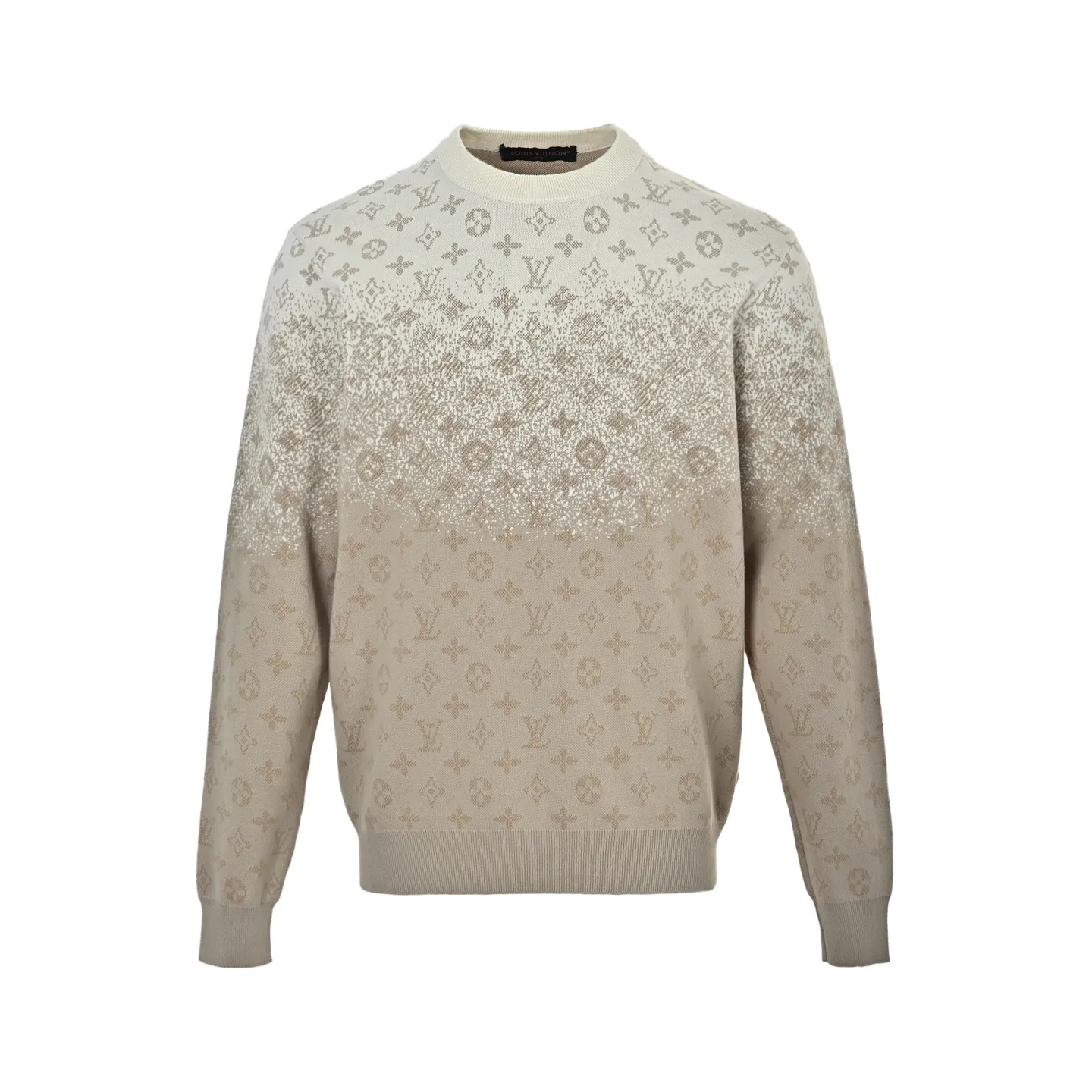 Louis Vuitton/Louis Vuitton Khaki gradient all-over printed old flower knitted sweater